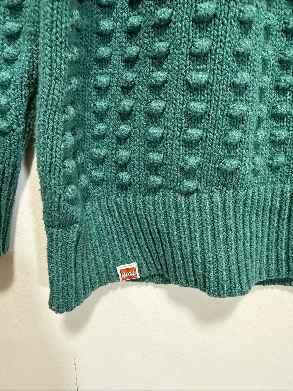 Lego Dark Green Bobble Knit Crewneck Sweater - Sz L - Picture 4 of 10